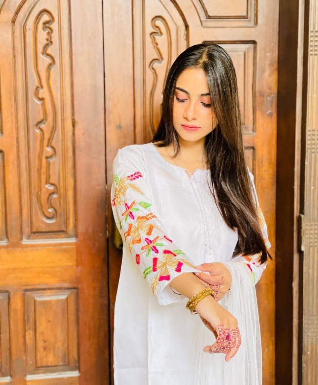 Stunning Women's Stitched Suit Set - 3 Pcs with Embroidered Katan Silk