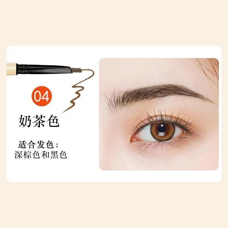 Look Loom waterproof eyebrow pencil in shade 04 demonstrating natural brown eyebrow fill