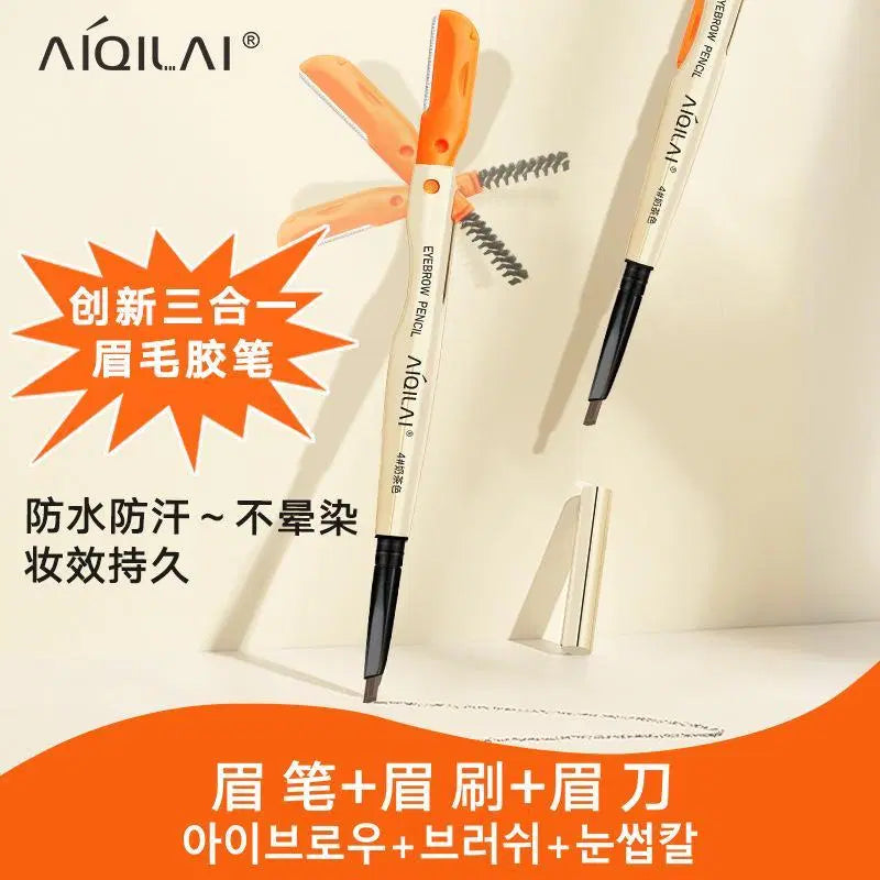 Look Loom waterproof eyebrow pencil with brush and sharpener for precise eyebrow grooming