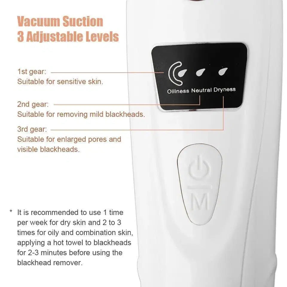 Look Loom dead skin removal facial cleanser with vacuum suction and 3 adjustable levels for sensitive skin and blackhead removal