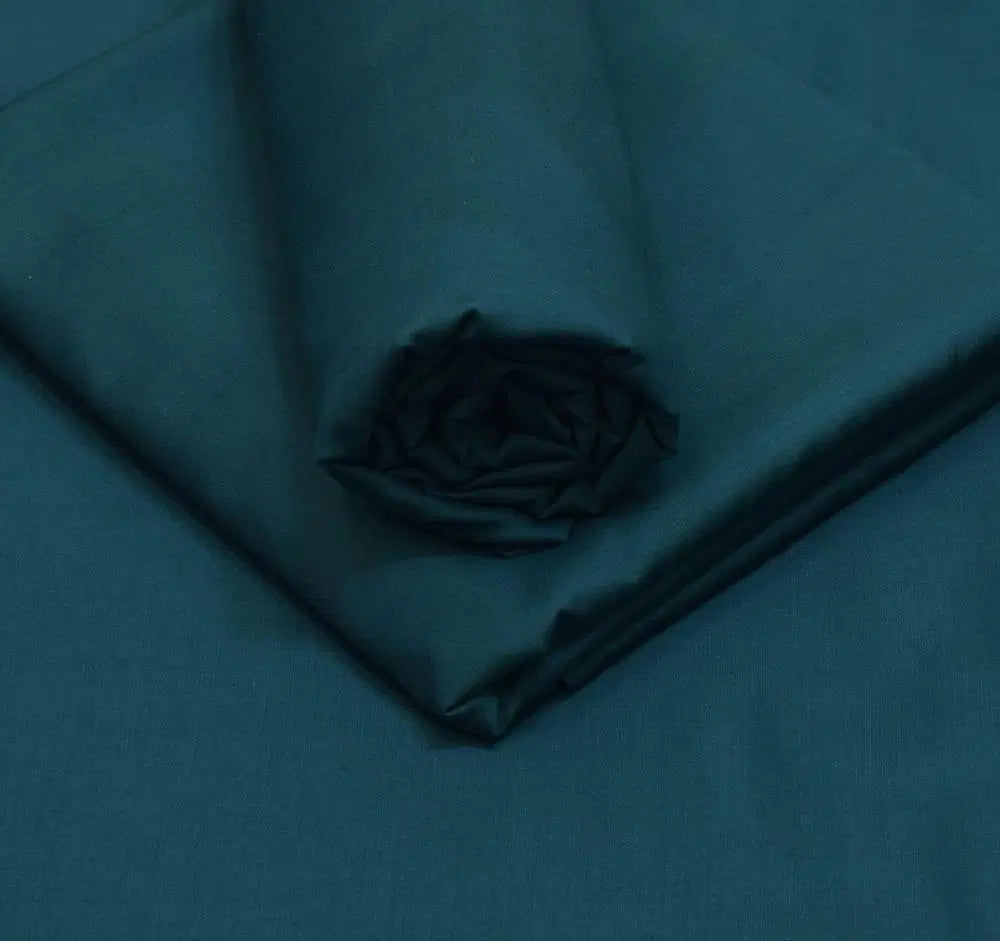 Look loom men suit fabric in dark teal plain wash and wear fabric for men
