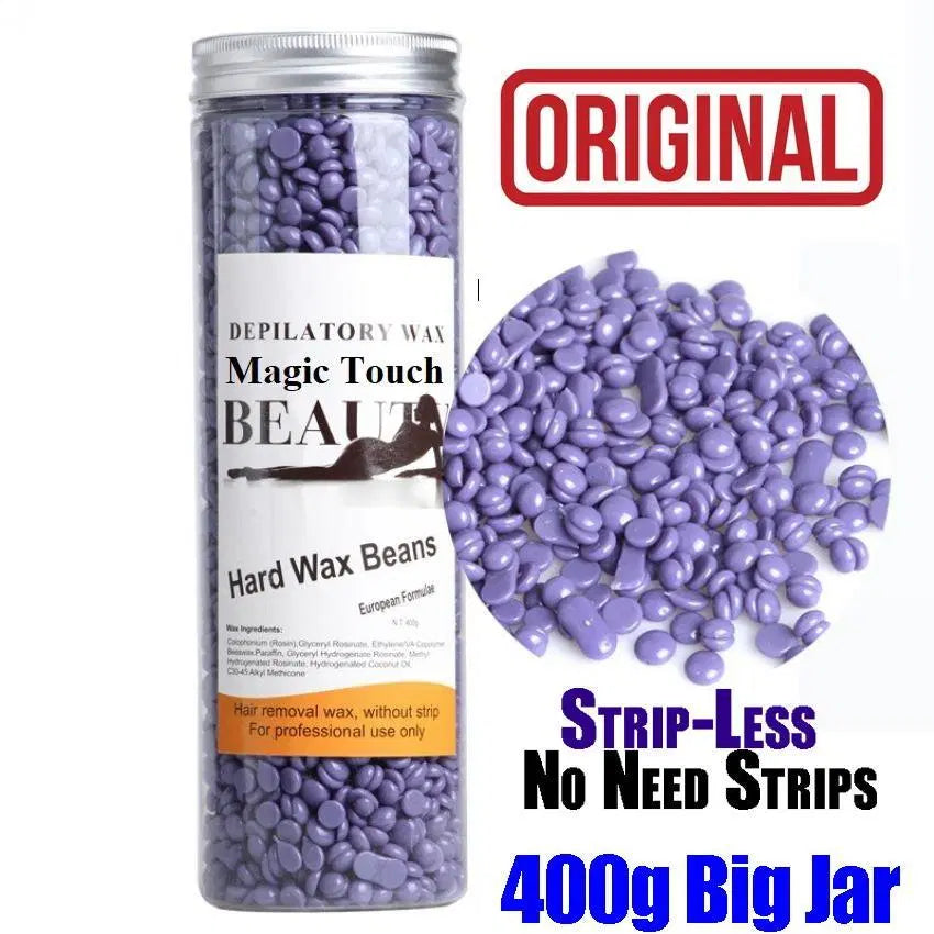 Look Loom peel off wax for face and body hard wax beans in a 400g big jar for strip-less hair removal
