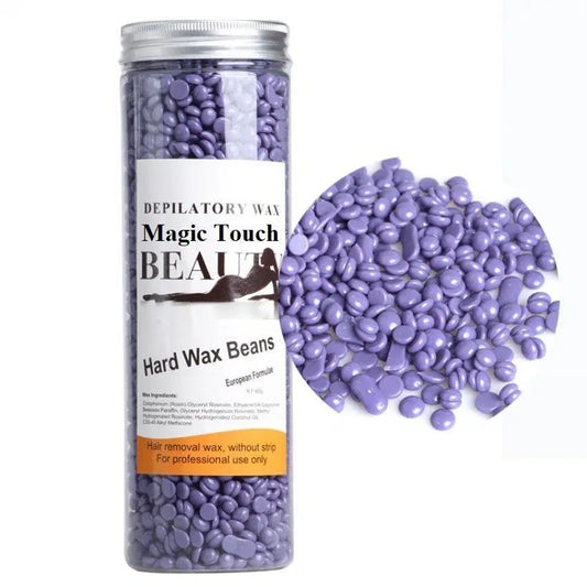 Look Loom peel off wax for face and body hard wax beans in purple for hair removal