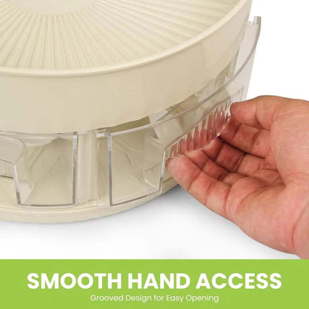 Look Loom multifunctional kitchen spice rack with smooth hand access and clear compartments for easy spice storage
