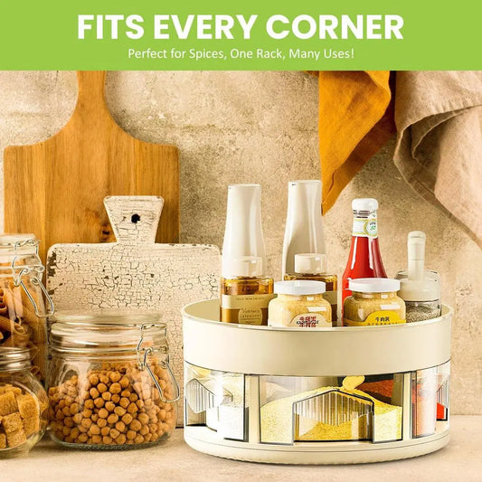 Look Loom multifunctional kitchen spice rack organizing spices and condiments on a countertop
