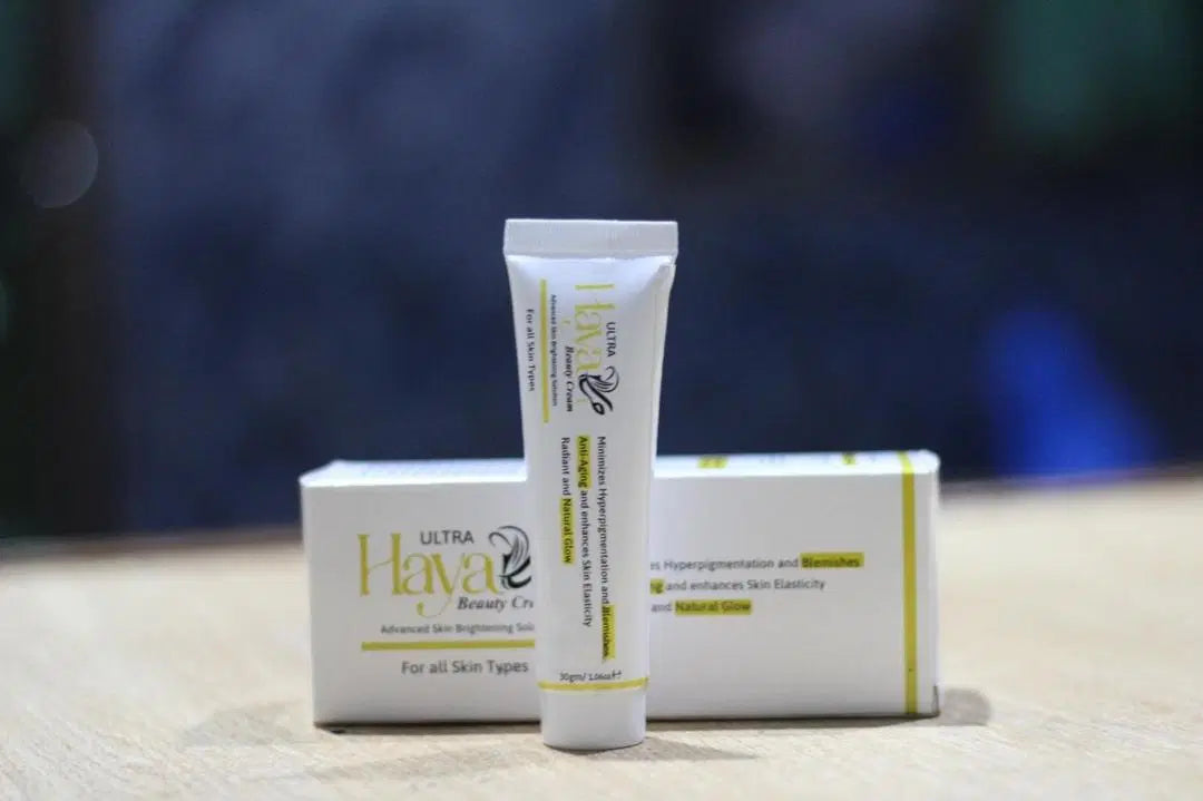 Look Loom whitening cream for face in white tube with box packaging for all skin types