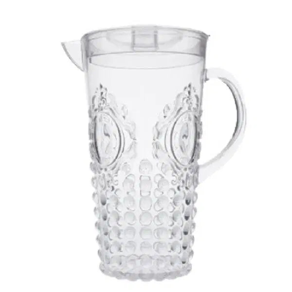 Look Loom crystal glass jug set with textured design and clear handle for kitchen use